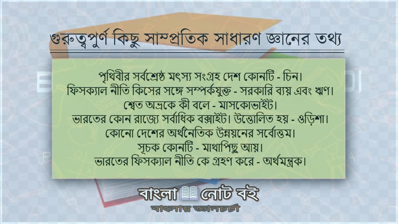 ভারত-বর্ষ সম্পর্কিত গুরুত্বপূর্ণ কিছু সাধারণ জ্ঞান